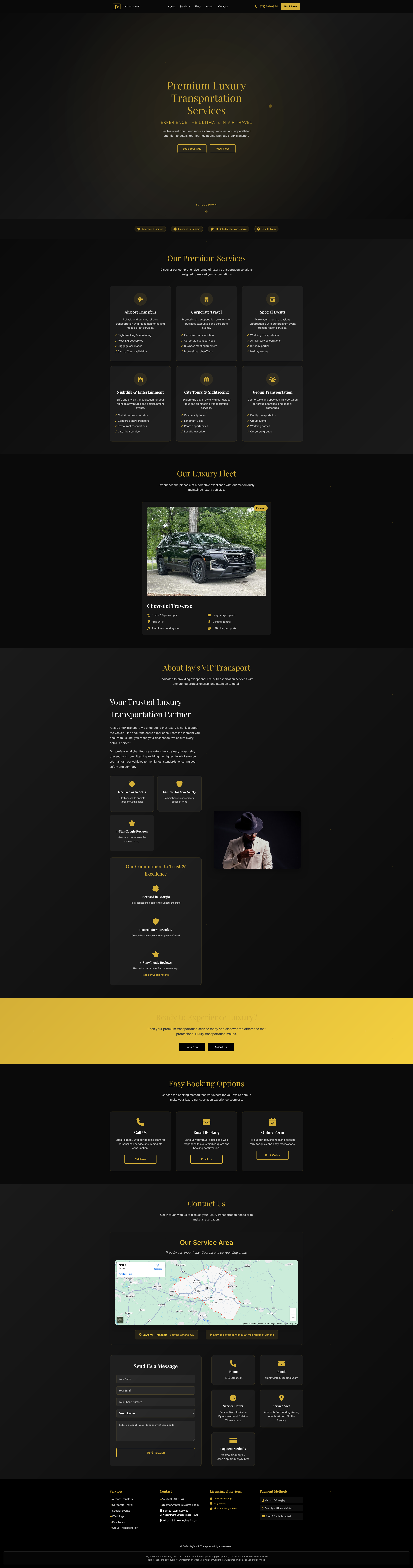 Jay VIP Transport Website Preview